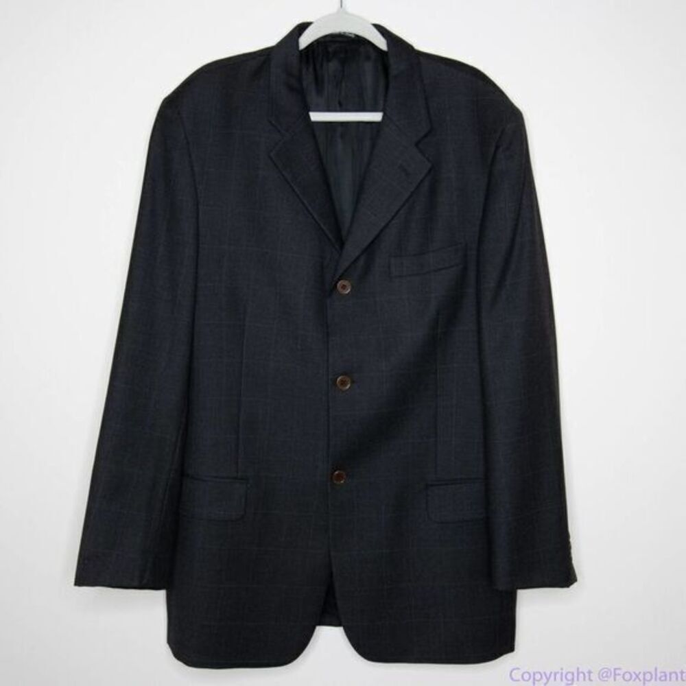Gianni Uomo Italian-made wool cashmere blazer, black, men's size 44/L‎